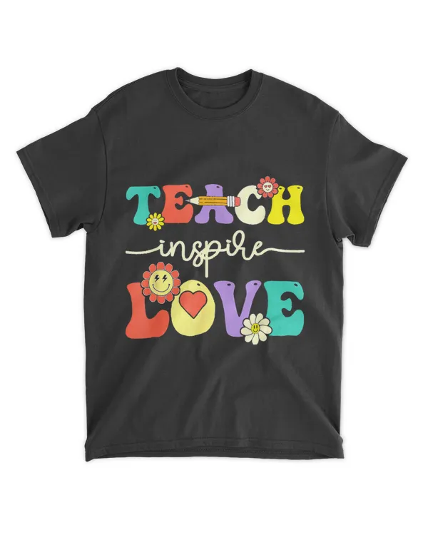 Groovy Teach Inspire Love Preschool Back To School Teacher 8