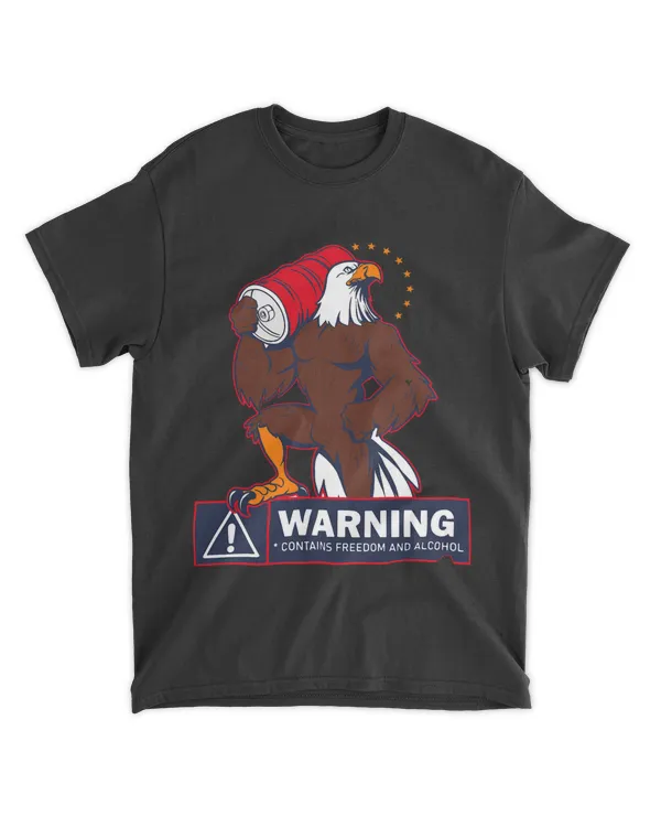 Warning Contains Freedom And Alcohol Eagle