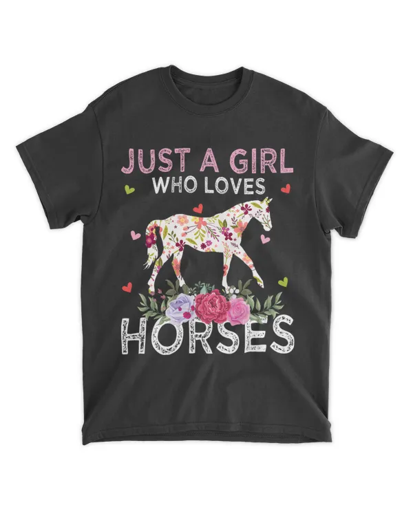 Funny Horse Animal Lover Tee Just A Girl Who Loves Horses 21