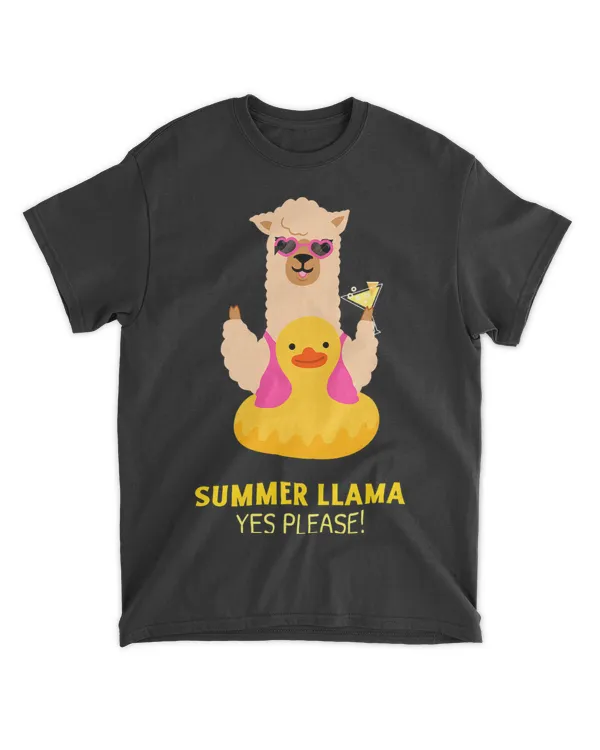 Funny Summer Llama With Sunglasses For Pool Party Lovers