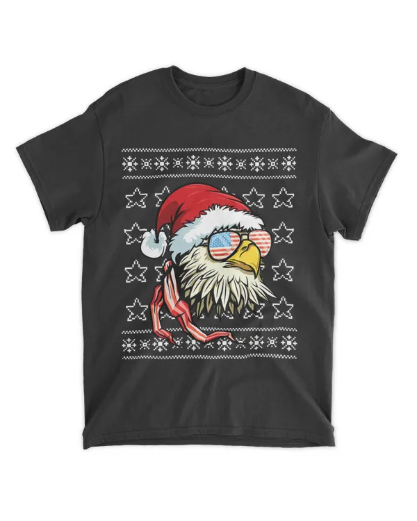 Ugly Christmas Sweater USA Flag Bald Eagle Christmas
