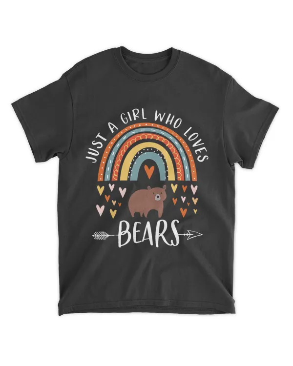 Just A Girl Who Loves Bears Rainbow Gifts Brown Bear Lover