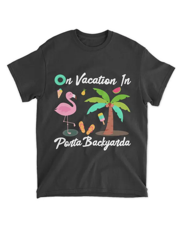 On Vacation In Porta Backyarda Vacation Flamingo FlipFlops