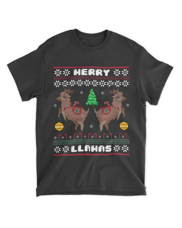 Llama Merry Christmas Merry Llamas Funny Ugly Sweater