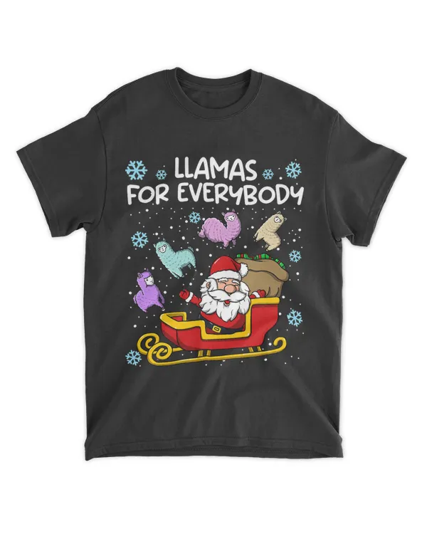 Llamas for Everybody Santa Sled Funny Christmas Llama
