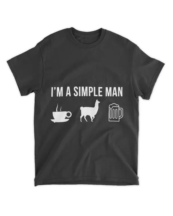 Mens Funny Llama Farming Simple Man