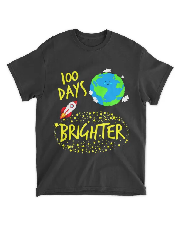 100 Days Brighter Planet Stars Rocket in Orbit Space Boys