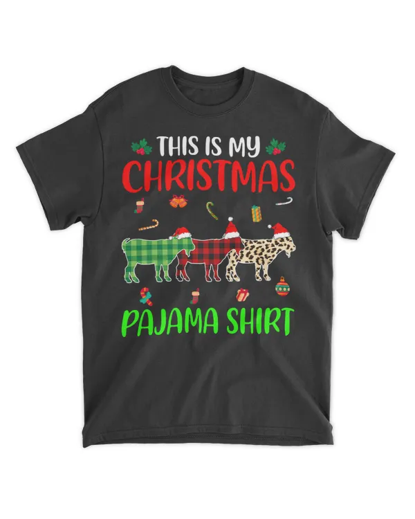 Funny Goat Christmas Pajama Goat Lover Animals Xmas Tree Lights 4