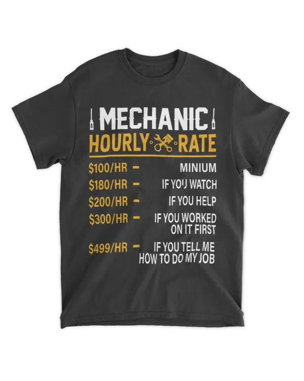 Funny Mechanic Hourly Rate Car Labor Rates Joke Sarcastic