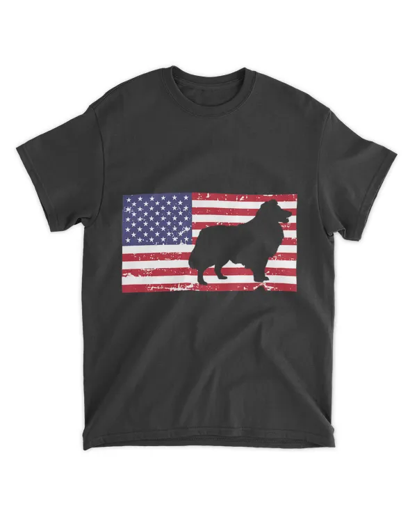 Shetland Sheep Distressed Patriotic All American USA Flag 21