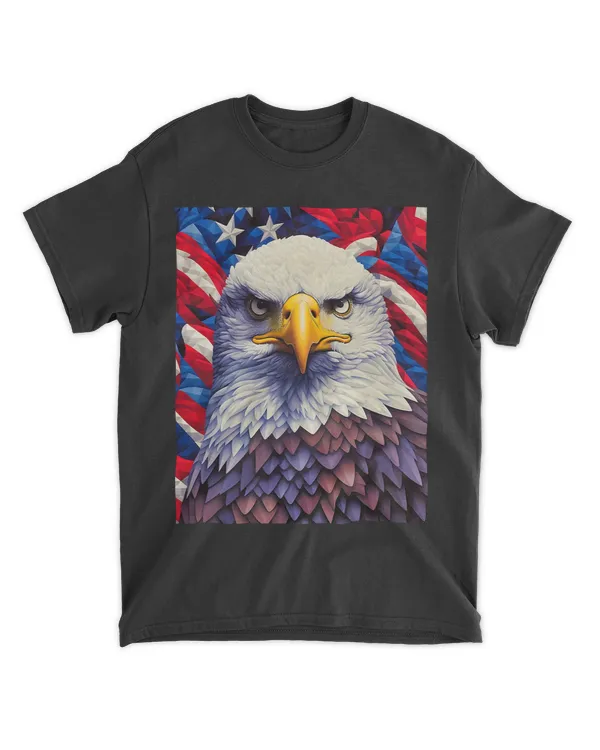 Independence Day Fourth of July Op Art Bald Eagle July 4th 22