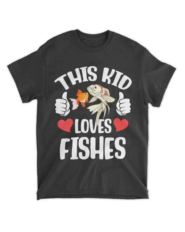 Kids This Kid Loves Fishes Fish Lover Toddlers Boys Girls Graphic