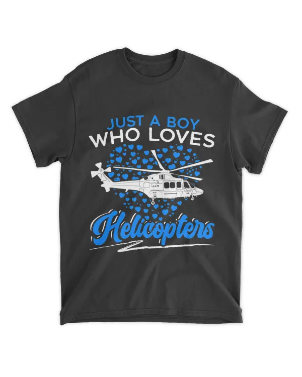 Just A Boy Who Loves Helicopters Flight Instructor Aviator