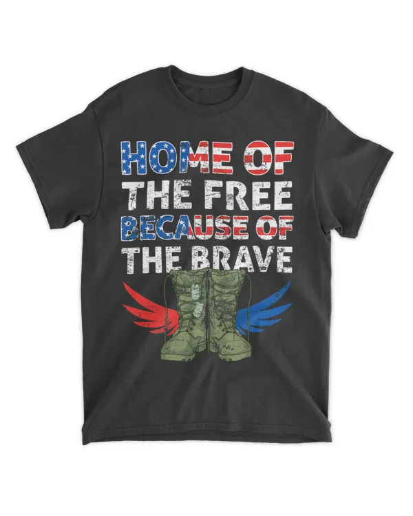 Home Of the Free Because Of American Patriotic Soldier Flag