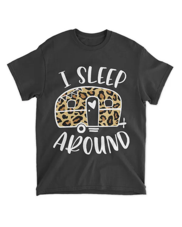 I Sleep Around Funny Cheetah Camper Camping Adventure