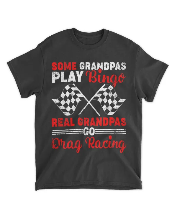 Mens Grandpas Play Bingo Real Grandpas Drag Racing Fathers Day