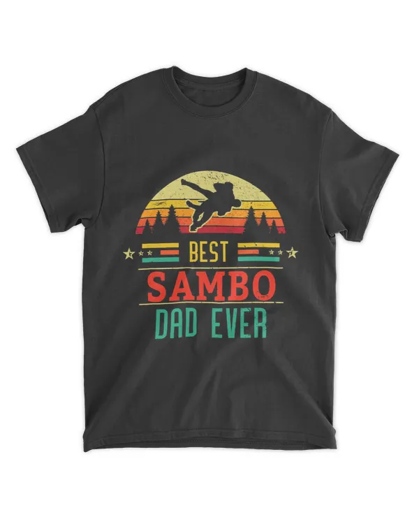Mens Sambo judo Wrestling Martial arts Retro sunset DAD wrestler