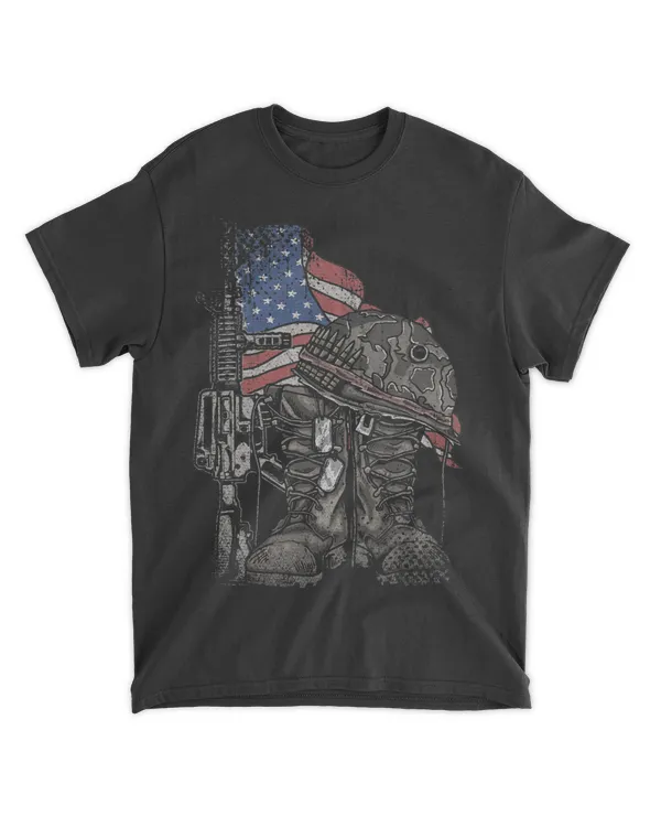 Mens US Flag United States Veteran Patriotic Soldier Army