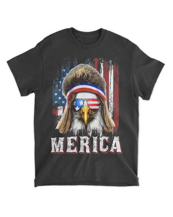 Merica Eagle Mullet 4th of July American Flag Stars Stripes