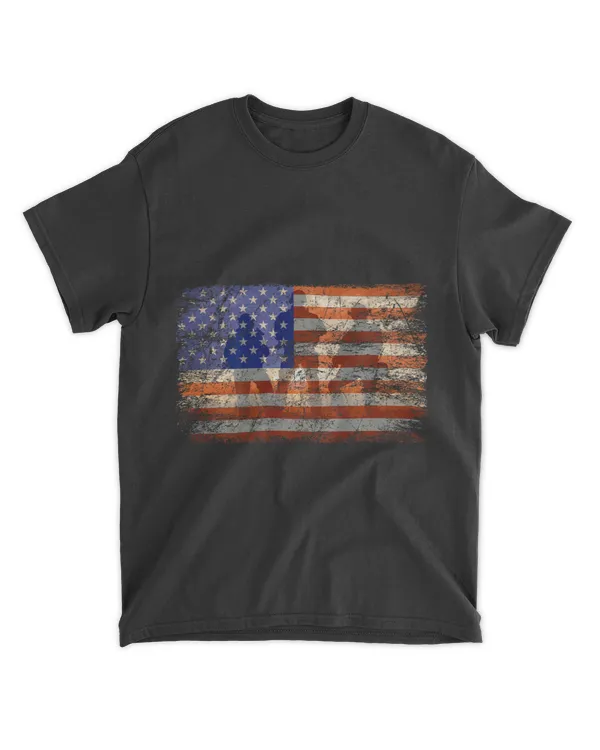 Military Soldier Patriotic American Flag Print On Back