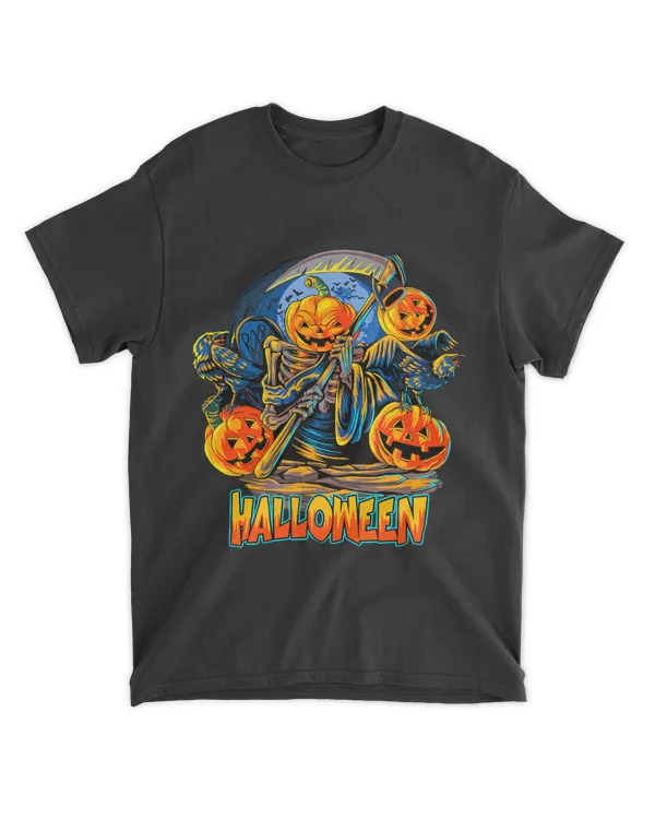 Halloween skeleton Death man Pumpkin Scare Crow