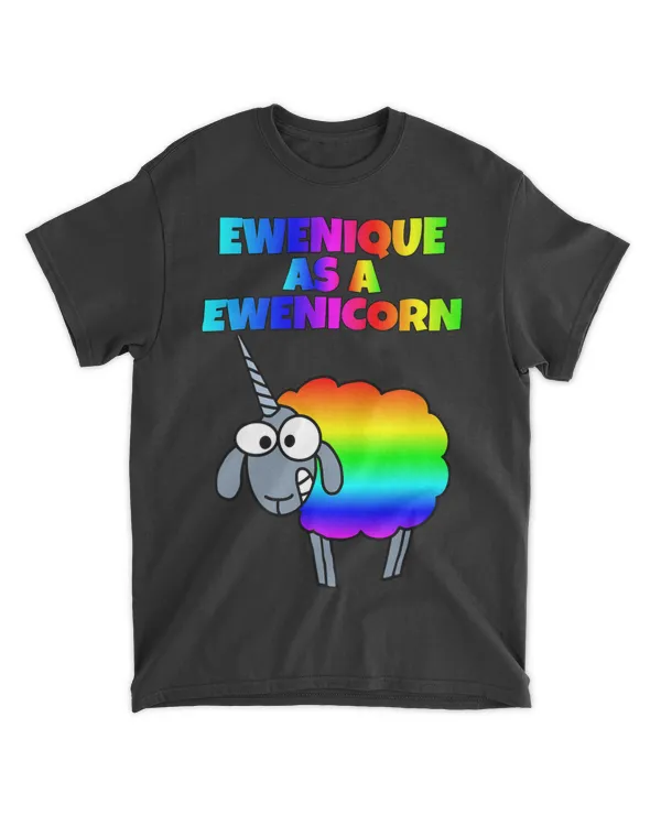 Ewenique Unique Ewenicorn Unicorn Sheep Ewe Pun Rainbow