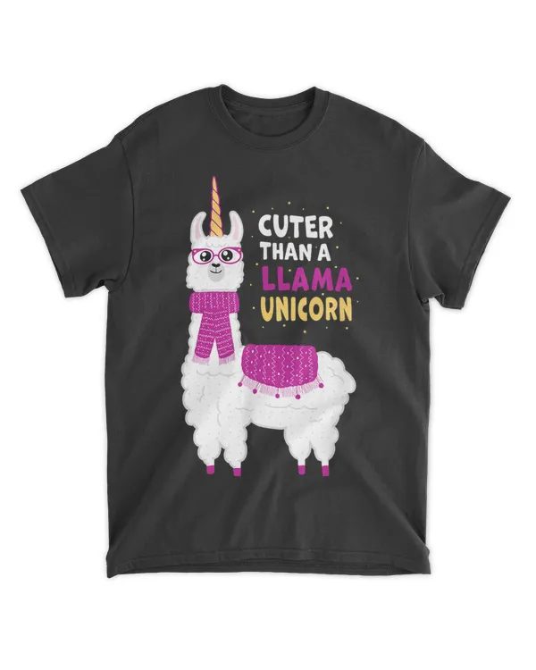 Cuter Than A Llama Unicorn Funny Cute Magical Glasses Girls