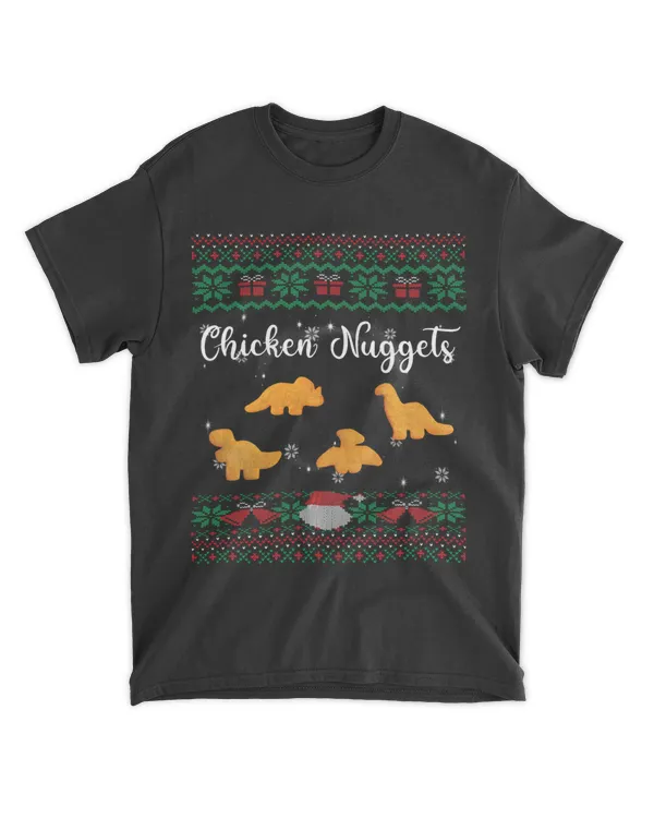 Dinos Chicken Nuggets Ugly Christmas Sweater Funny Realistic