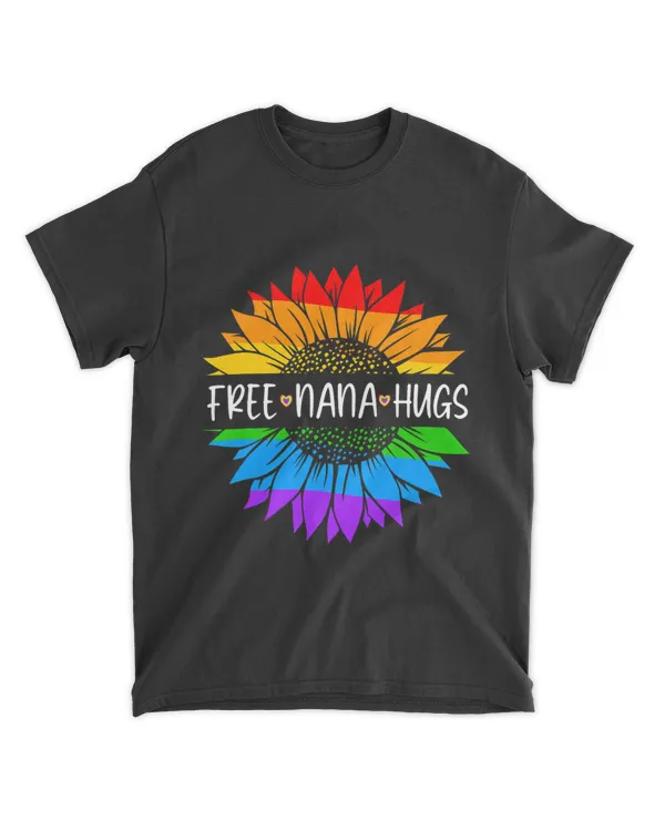 Free Nana Hugs Rainbow Daisy Sunflower LGBT Gay Pride Month