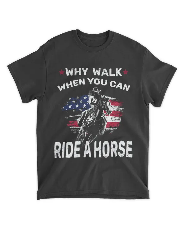 Funny American Flag Cowgirl Horse Riding Graphic Cowgirl