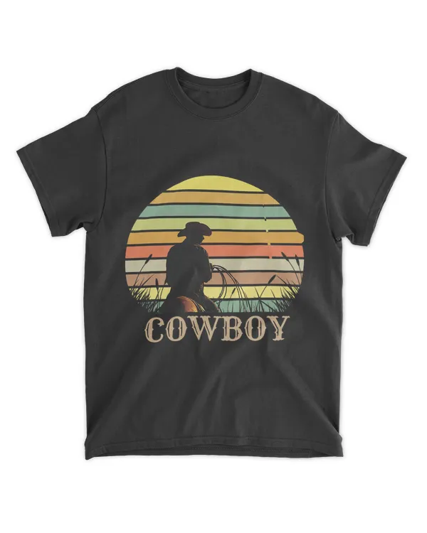 Funny Cowboy Horse Western Rodeo Riding Country Retro Boy