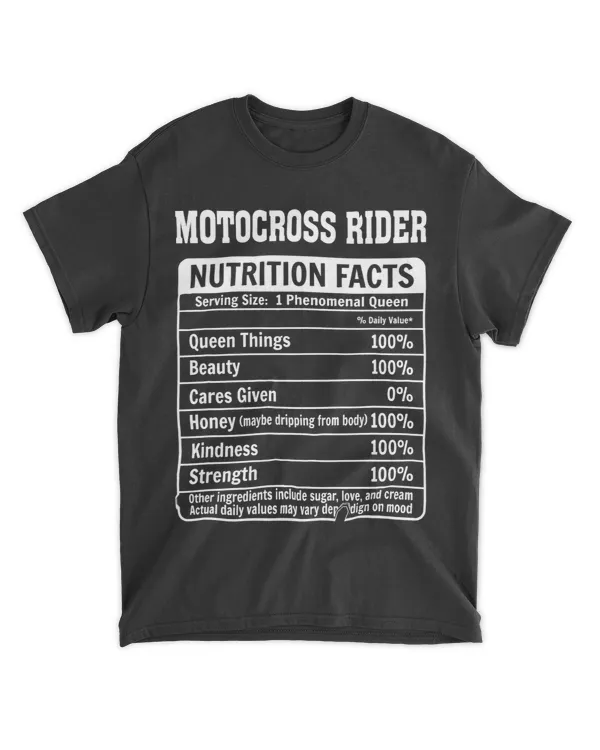 Motocross Biker Rider Nutrition Facts Racer Trail Rider Outdoor