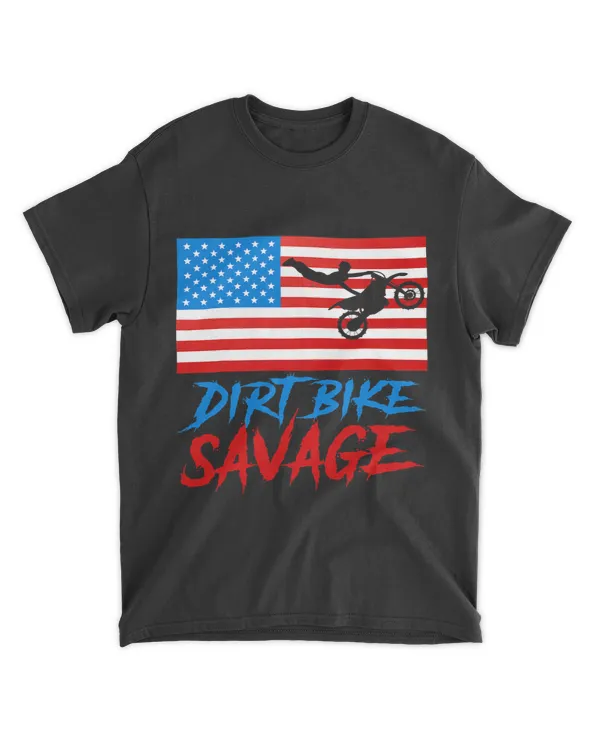 Motocross Biker USA Flag Dirt Bike Savage Motocross Rider Patriotic Racing