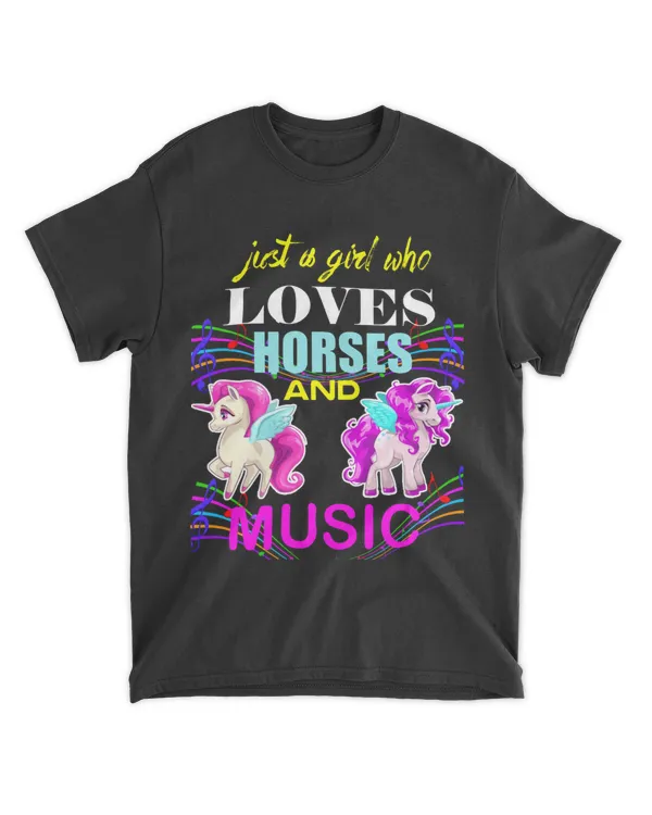 Just A Girl Who Loves Horses and Music Funny Horse Gift