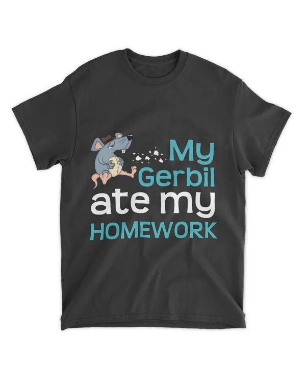 My Gerbil Ate My Homework Mouse Graphic School T Shirt
