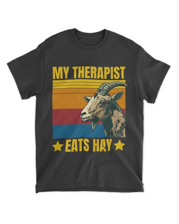 My Therapist Eats Hay Funny Goat Lover Farm Animal