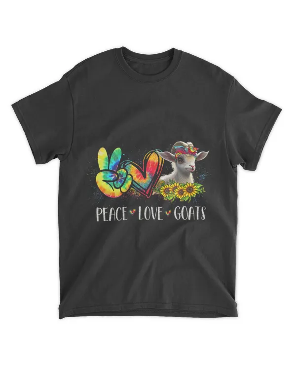 Tie Dye Peace Love Goats Colorful FarmGirl Goat Lover Funny