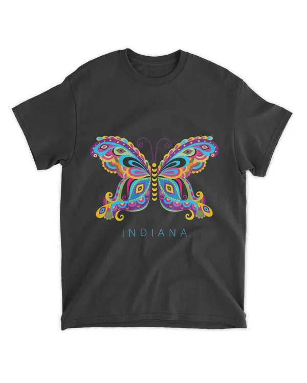 Indiana State Souvenir Butterfly Graphic