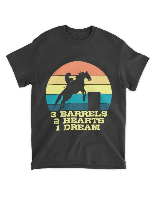 3 Barrels 2 Hearts 1 Dream Barrel Racing Retro Vin