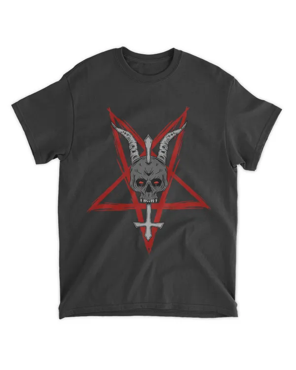 Baphomet Satanic Pentagram Gothic Skull
