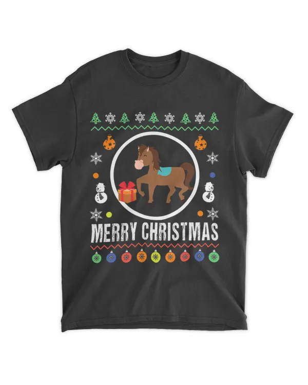 Merry Christmas Horse Ugly Sweater Xmas Knit