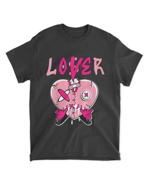 Pink Loser Lover Pink Drip Heart Matching Tee For