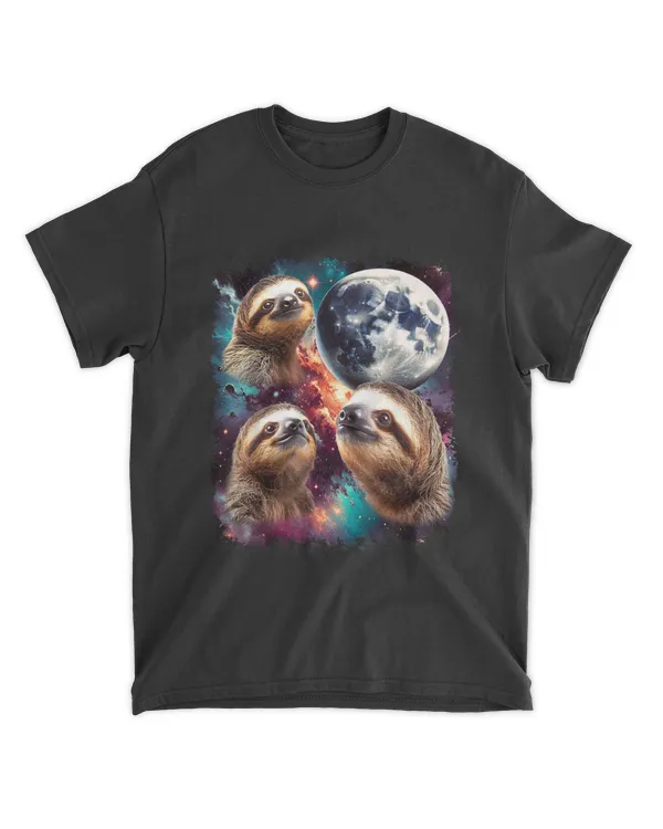 Three Sloth Moon  3 Sloth Moon Funny Cursed Meme T