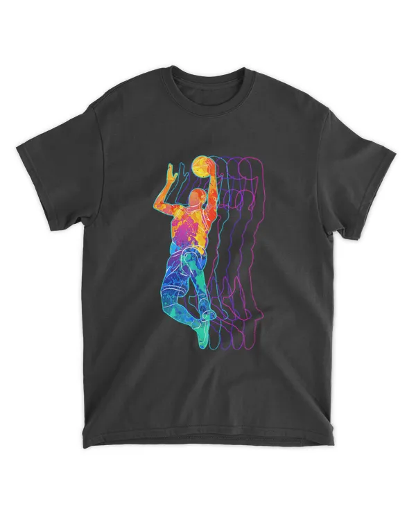 Retro Basketball Player Gift for Men Boys Kids T-S