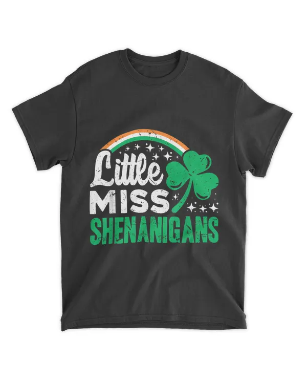Little Miss Shenanigans Shamrock Clovers Vintage T