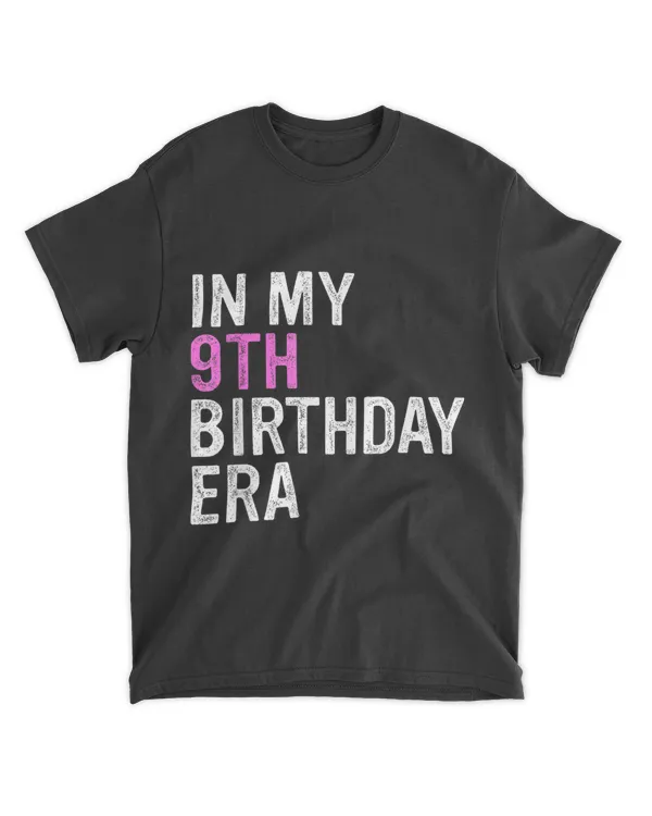 Vintage Design 9 Years Old Birthday In My 9Th Birthday Era T-Shirt