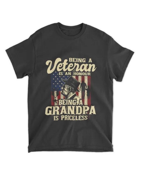Being A Veteran Is An Honour - Patriotic US Veteran Grandpa