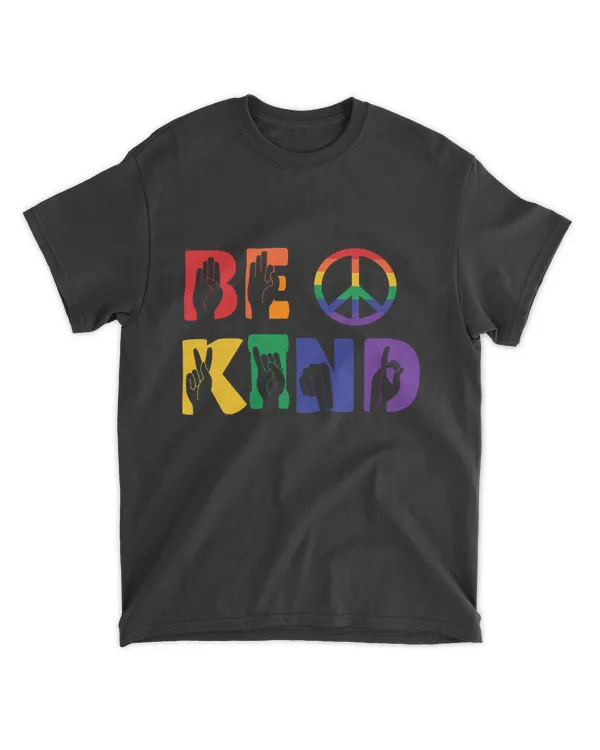 Be Kind Sign Language Hand Talking LGBTQ+ Gay Les Pride ASL