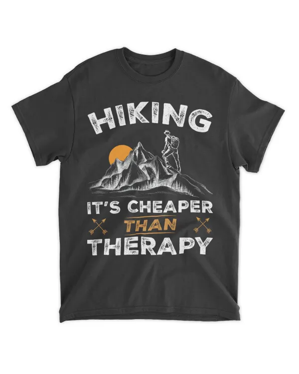 Hiking It's Cheaper Than Therapy Men T-shirt
