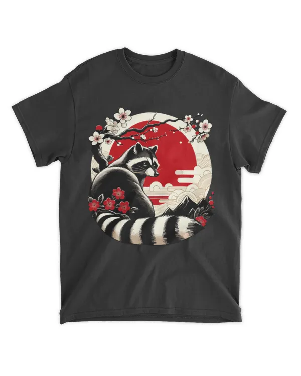 Raccoon T-ShirtJapanese Retro Raccoon Gift Men Women Japan Raccoon T-Shirt_by KsuAnn_